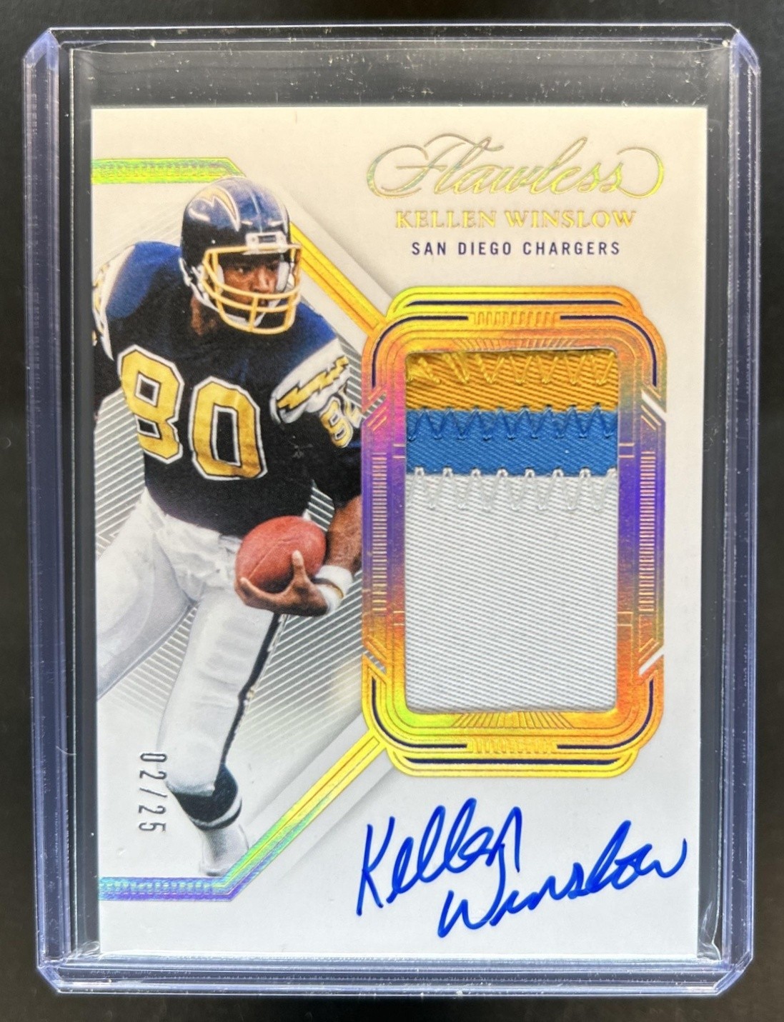 2023 Panini Flawless Kellen Winslow Patch Auto Autograph #/25 Chargers view 1