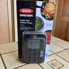 OXO Good Grips Digital Triple Task Kitchen Timer Angled Easy Read NEW FREE SHIP