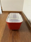 Vintage Pyrex RED Refrigerator Casserole Dish 501-B w/ Lid 501-C #1