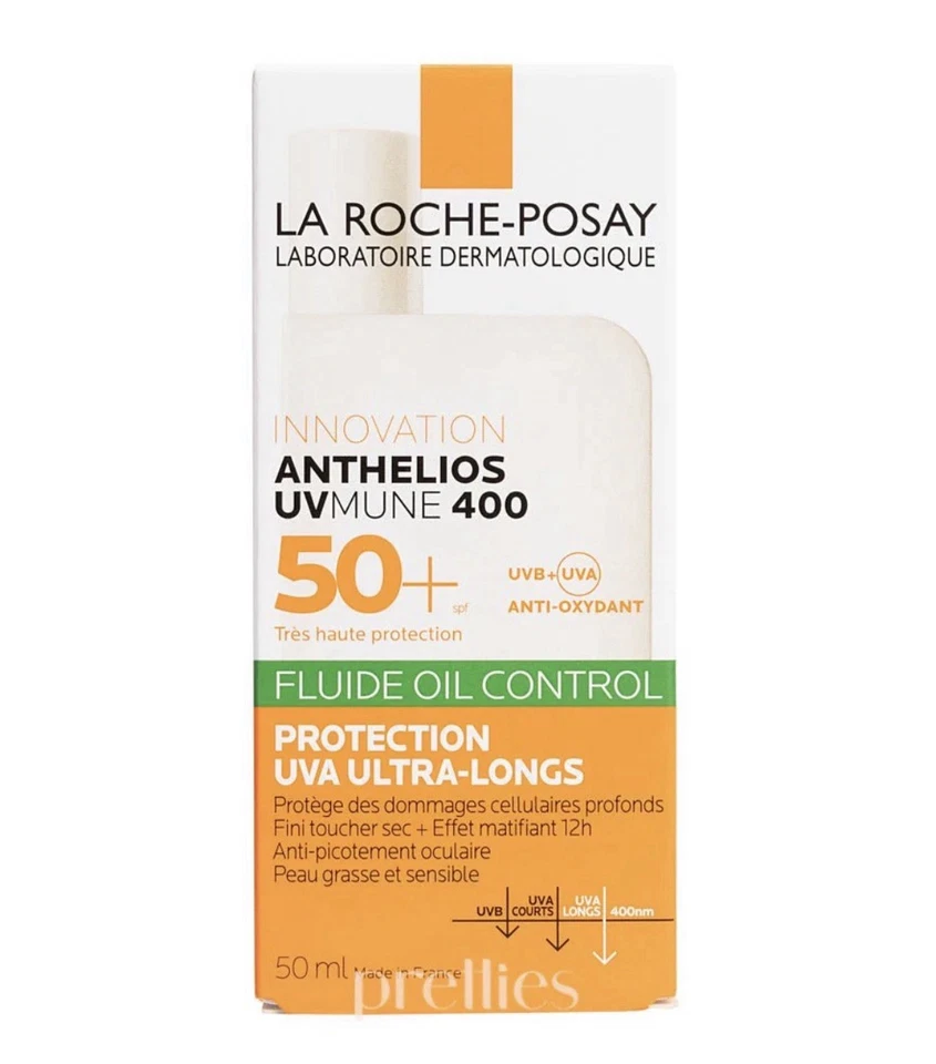 La Roche Posay Anthelios UVMune 400 controle de óleo fluido FPS50+ 50ml validade:04/2028 - Imagem 2 de 3