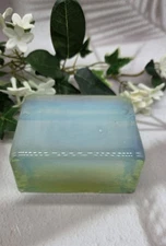Opalite Glass Block 3.7 lb High-Phosphorus Opal Glass Brick, Knapping & Carving 