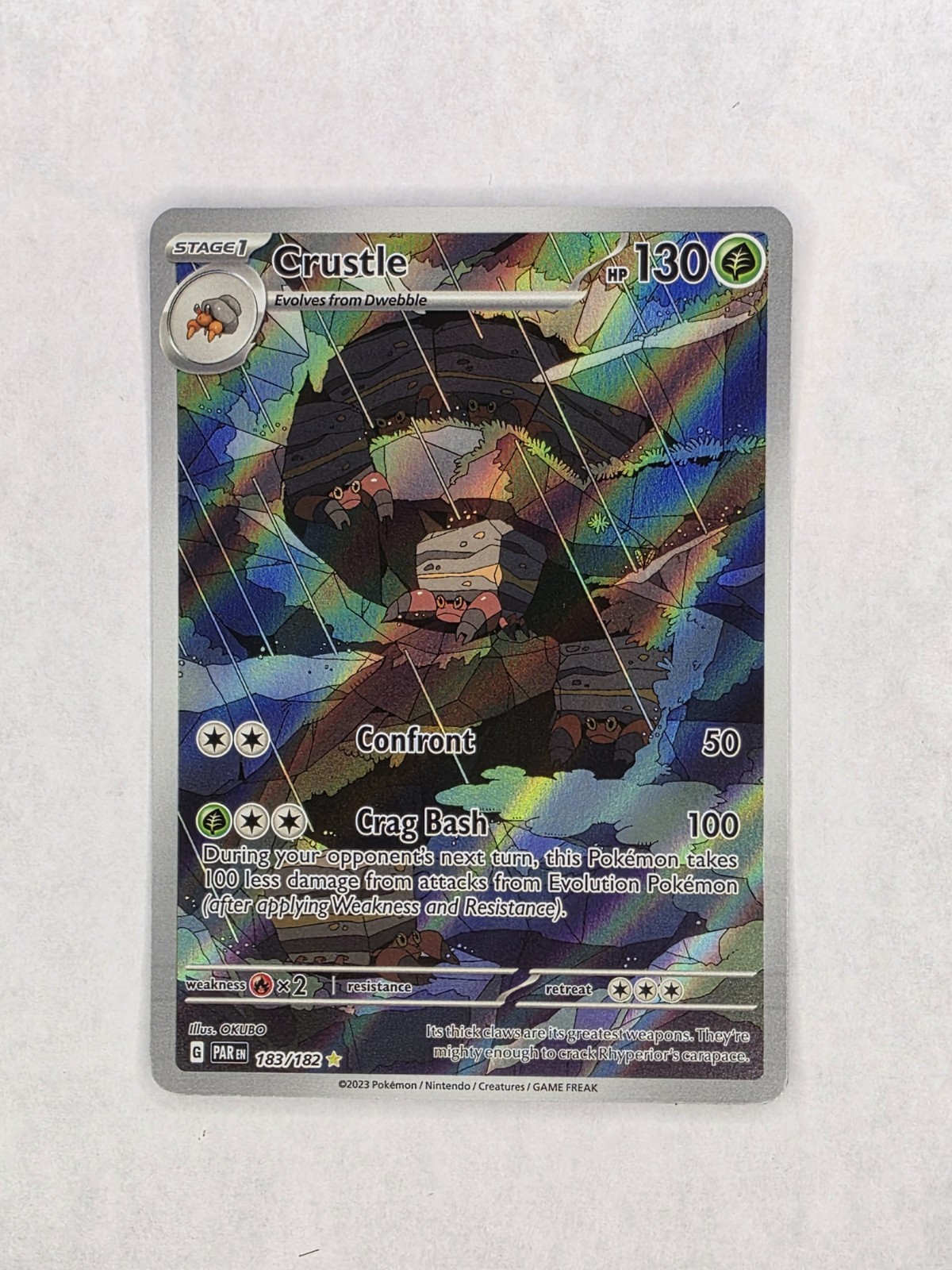 Crustle Illustration Rare Holo - 183/182 - Paradox Rift Pokemon 2023