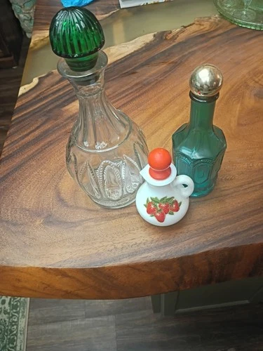 Vintage Avon Bottle Lot, Strawberries and Cream milk, Moon Stars Emerald Aaccent