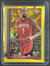 KEVIN DURANT 2025-26 TOPPS CHROME #155 YELLOW REFRACTOR 197/275 ROCKETS