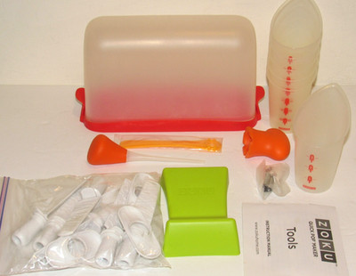 ZOKU Quick Pop Maker Accessory Set Pour Cups Popsicle Sticks Storage Container