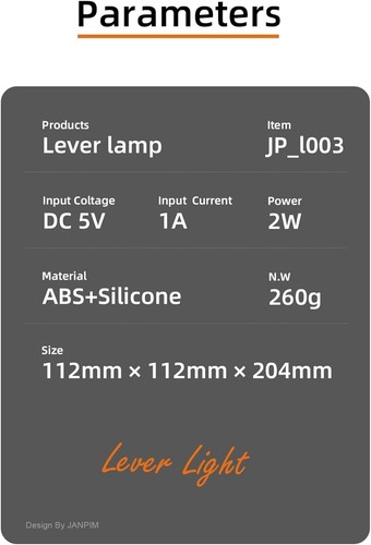 Modern Night lever Light, Dimmable Toggle Lamp - Portable Bedside Table Lamp - Picture 7 of 8