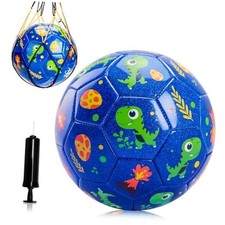 Soccer Ball Size Size 3 Size 4 for Toddler Kids with Pump 2 Blue Dinosaur