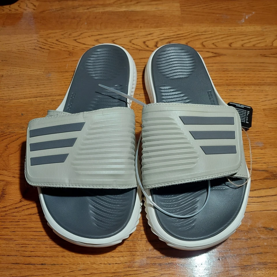 Sandália Adidas Alphabounce Slide 2.0 Bege Masculina Casual IG5948 Tamanho 8 - Imagem 2 de 4