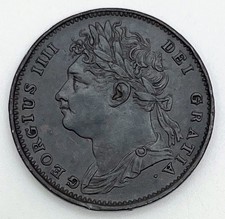 1826 Great Britain 1 Farthing Dot After Date Brown UNC Uncirculated KM#677