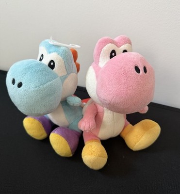 Super Mario Yoshi Plush Doll Lot of 2 Blue & Pink Stuffed Toys 2024