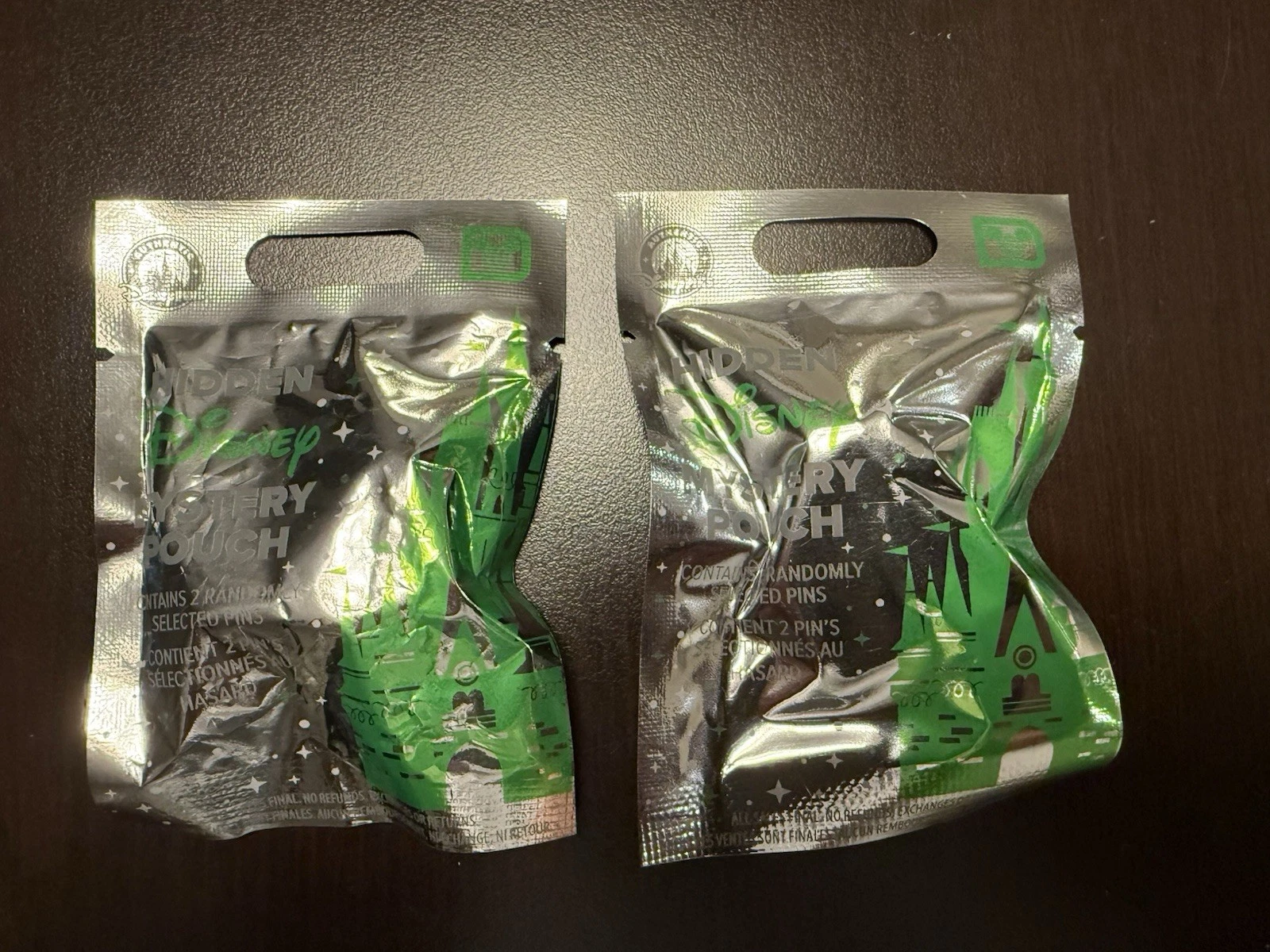 New ListingDisney Parks Pins Green Hidden Disney 2 Pin Mystery Pouch Sealed Set Of 2 NWT