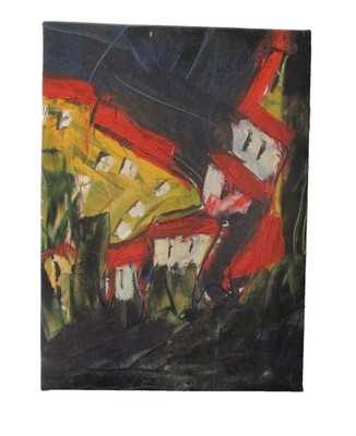 Toscana 55x40 Genuine Oil painting art academy Düsseldorf Max Müller Krefeld unique