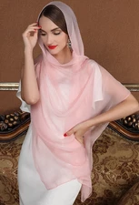 100% Silk large Scarf Women neckerchief Shawl Wrap solid color pink red MY111