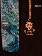Ghostface Scream Movie Pendant with Gold-colored necklace-Horror Slasher N 24