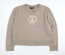 Womens UK M Regular DKNY Beige Pullover Sweatshirt