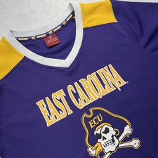 East Carolina University #1 Pirates Colosseum V-Neck Jersey Woman L Purple 
