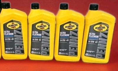 Pennzoil Ultra Platinum Full Synthetic 0W-40 Motor Oil, SRT, 4 Quarts!