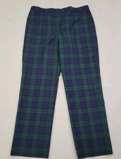 Pendleton Plaid Wool  High Waisted 13"  Pants Black Green Size 18