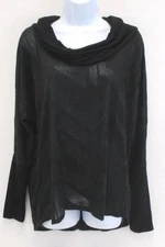 Charlotte Russe Sheer Black Cowl Neck Dolman Sleeve Top Blouse Size M