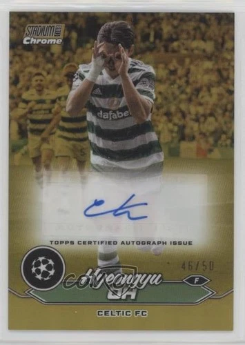2023-24 Topps Stadium Club Chrome UCL Gold Refractor /50 Hyeongyu Oh #CA-HO Auto