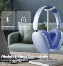 Brand New Wentronic Y01 Light Blue Wireless Headphones Noise Canceling Bluetooth