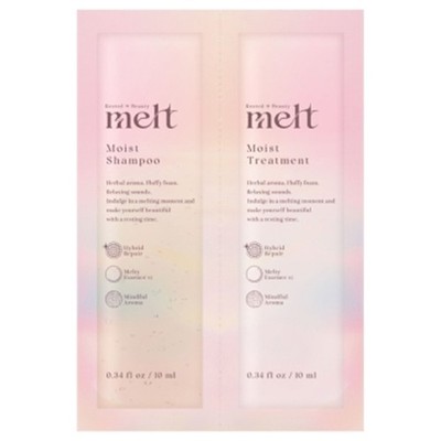 Kao melt Moist Shampoo & Treatment 10ml x 2 Geranium & Lily of the Valley Scent