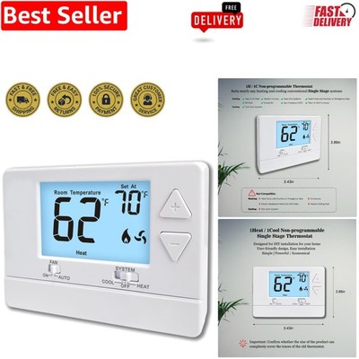 Easy Install Home Thermostat with LCD Display - Separate Heating/Cooling Swing