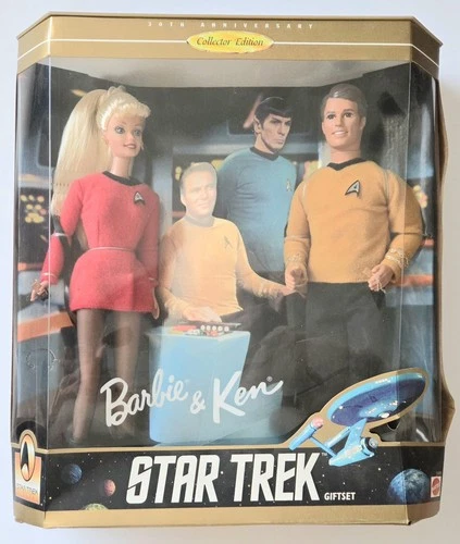VINTAGE 1996 MATTEL STAR TREK BARBIE AND KEN SET NRFB