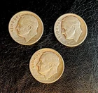 Lot Of Silver  Coins,  3 Dimes,  1948 ,1948,1948.  Dates.