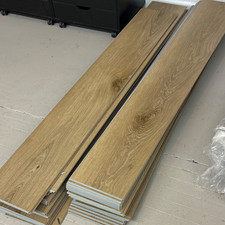 Brown Oak Embossed Laminate Flooring Wide Planks, Textured, Easy to Install
