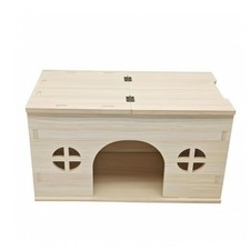 Wooden Pet House with Hinged Lid Lid Waterproof Hamster Hideout with Window