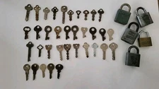 Vintage Key Lot of 35 + 5 Padlocks. Free Shipping!