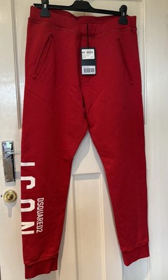Dsquared2 Red Icon Logo Joggers Boys Fleece Sweatpants 14 / 15-16 Years GENUINE