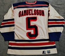 New York Rangers Ulf Samuelsson White Starter NHL Hockey Jersey Men's XXL
