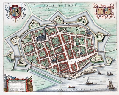 Reproduktion alter Plan von Zaltbommel 1649