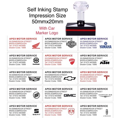 Garage Mechanic Shops Flash Stamps Car Service Stamps with Car Logo Pre-inked