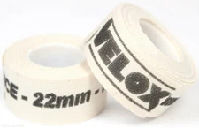2-Rolls Velox 22mm Wide Cloth Cotton Adhesive Road/MTB Bike Rim Strip Wheel Tape