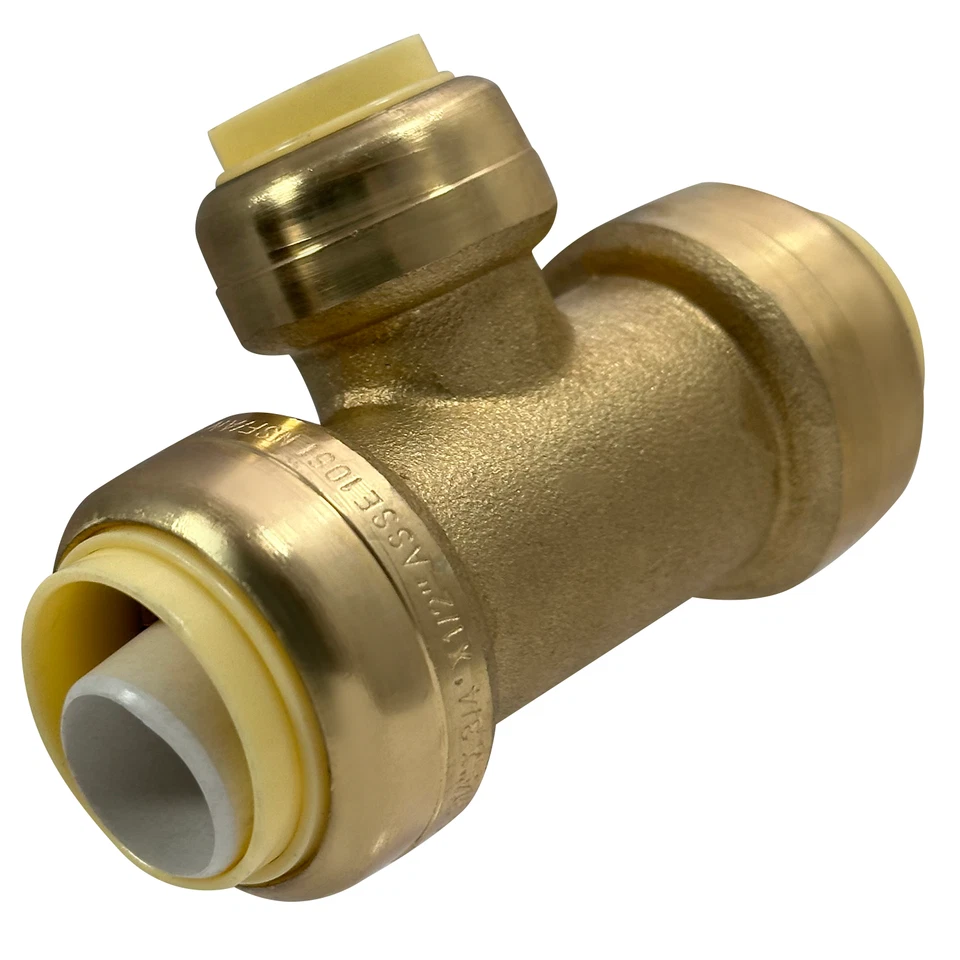 10 Pcs XFITTING 3/4" x 3/4" x 1/2" Push Fit Tee, Push to Connect Tee, Lead Free - Image 3 of 4