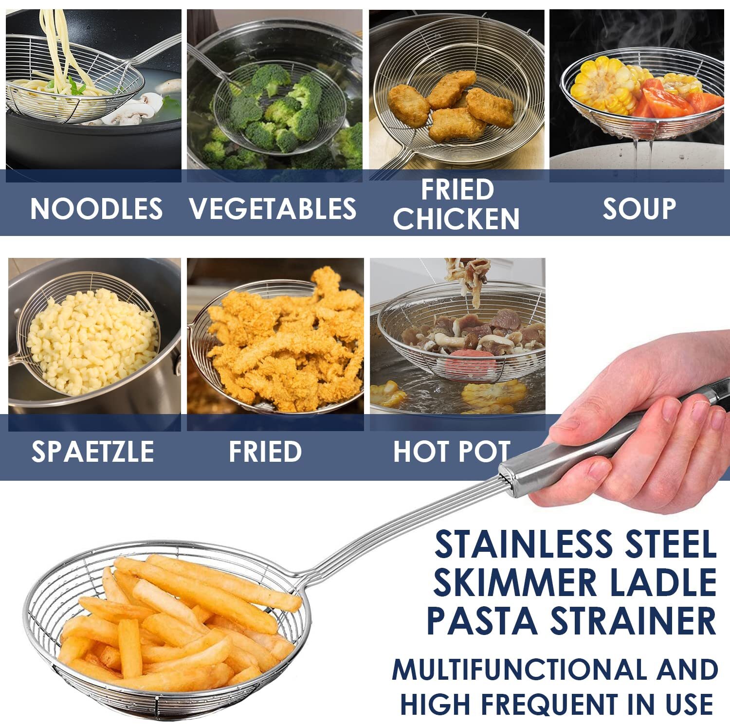 Spaetzle Maker Stainless Steel Noodle Maker w/Spider Skimmer Dumpling Tool Set