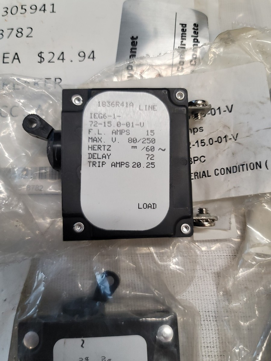 6 Airpax 15A Amp 250v Circuit Breaker Ship Panel Military 6 Airpax 15A Amp 250v Circuit Breaker Ship Panel Military