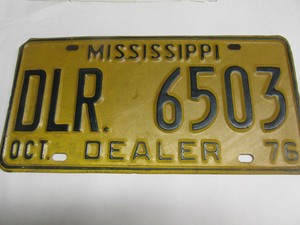 OLD ANTIQUE VINTAGE MISSISSIPPI LICENSE PLATE CAR TAG 1976 DEALER | eBay