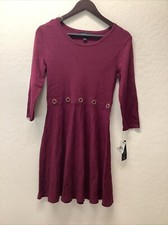 BCX Maroon Burgundy Long Sleeve Sheath Sweaterdress Size M