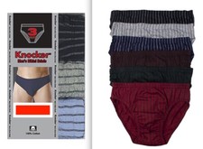 3 Pack Mens Bikinis Briefs Underwear 100 Cotton Stripe Knocker Size Large 36-38