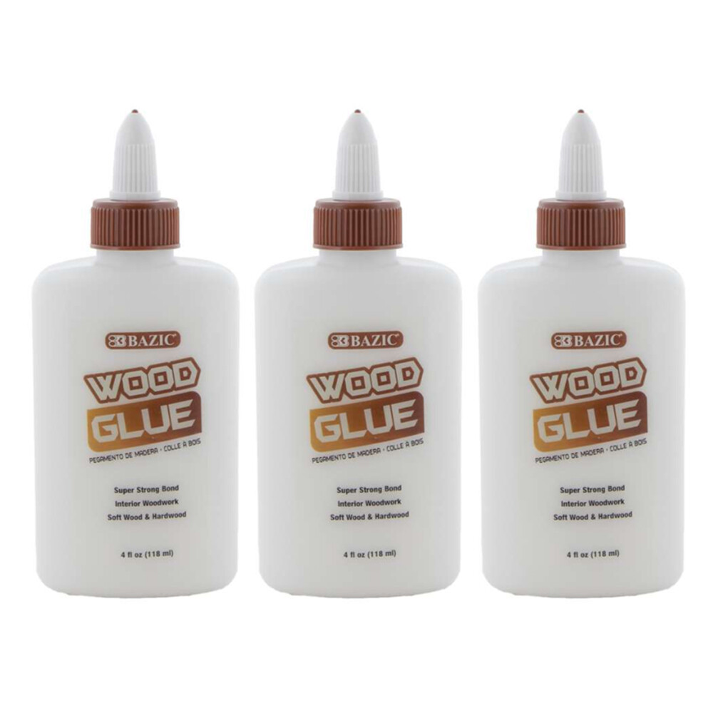 3 Pack 4oz Wood Glue Furniture Woodworking Carpenter Natural Wood Color