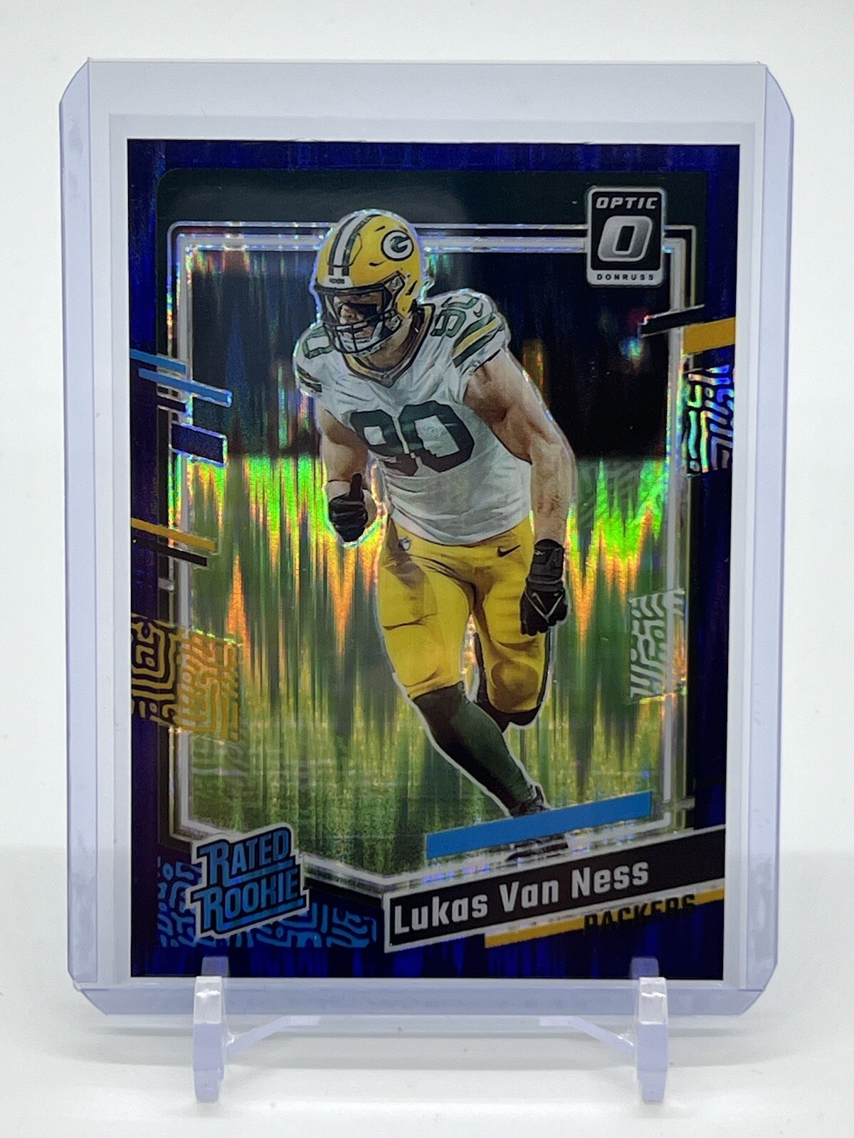 2023 Donruss Optic Lukas Van Ness Rated Rookie RC Purple Shock #240 Packers SP