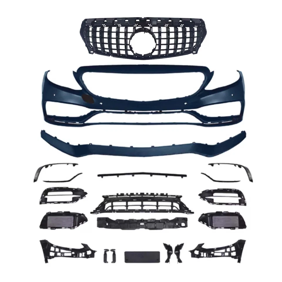 Front Bumper Kit Convert 2015-2021 Mercedes Benz W205 C Class to C63 AMG-Style Foto 2 de 4