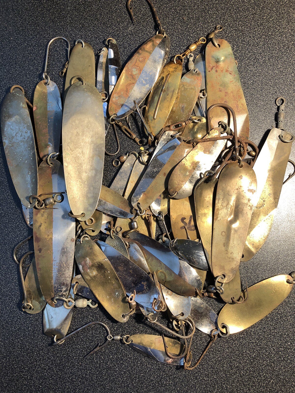 Vintage Fishing Spoons Large Lot McMahon, Tom Mack, Canadian Wonder