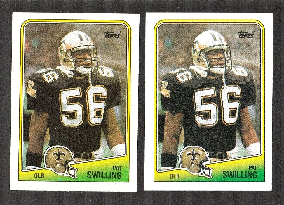 ( 2 ) 1988 TOPPS FB PAT SWILLING ROOKIES - NEW ORLEANS SAINTS