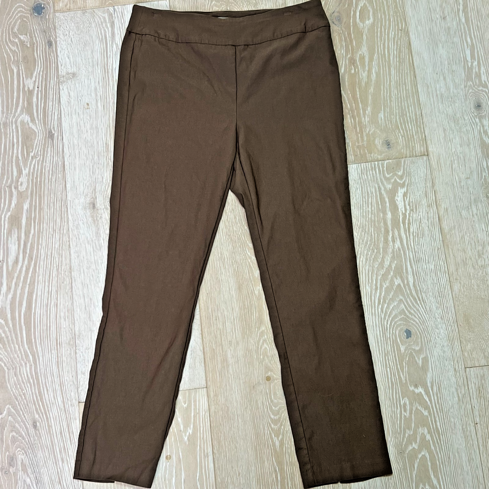 FILA Pantalone donna Coconut Row Palm Beach taglia 10 marrone pull on gamba dritta elasticizzato