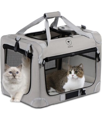 PEGIC Extra Large Cat Carrier for 2 Cats/Soft Sided Large Pet Carrier 24x16x16